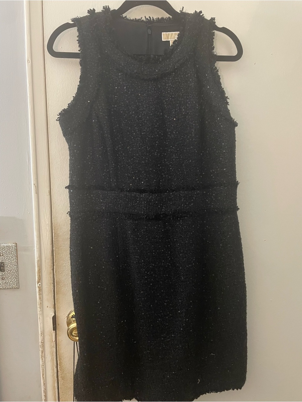Michael by Michael Kors Sleeveless Black Tweed Shift Dress